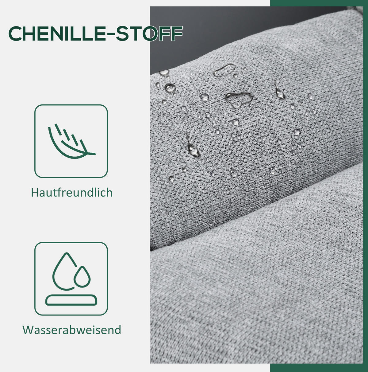 DREHSTUHL 79/91/98 cm in Grau drehbar mit Chenille-Bezug - Grau, Textil (91/98/79cm) - Flora Grace