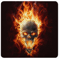 BADEMATTE Totenkopf in Flammen - Braun, Kunststoff (53/53cm) - Sanilo