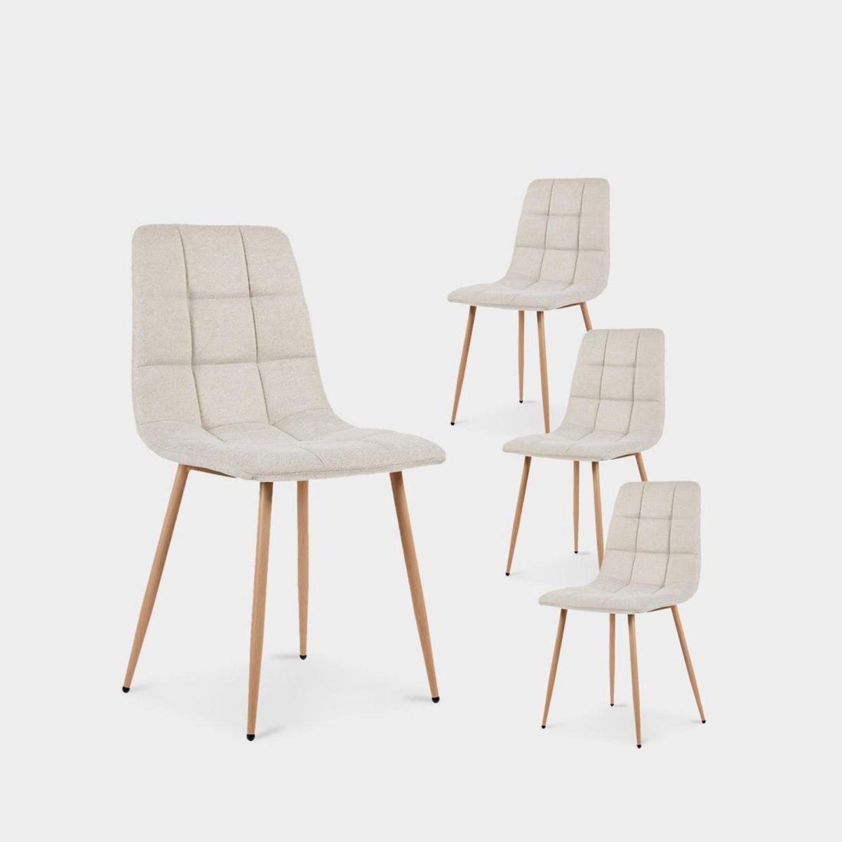 ESSZIMMERSTUHL Ailan Beige 43 cm x 88 cm 4er-Set - Beige, Textil (43/88/56cm) - Klast Home