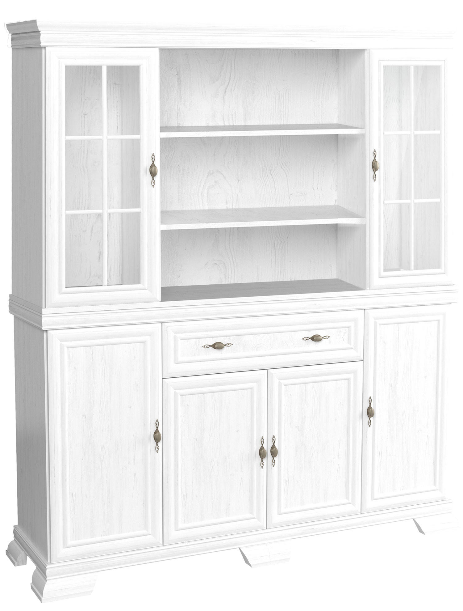 Feldmann-Wohnen BUFFETSCHRANK Weiß 168cm × 46cm × 194cm