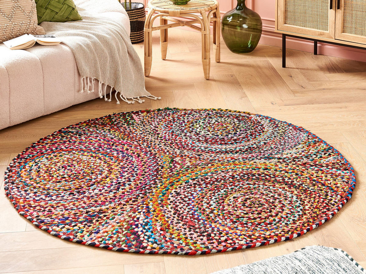 KURZFLOR-TEPPICH Ladik 140/140 cm - Multicolor, Textil (140/140cm) - Beliani