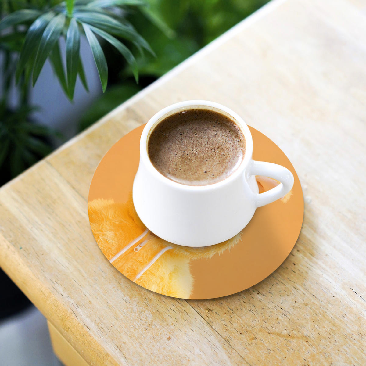 GLASUNTERSETZER Osterhase - Kostüm - Ente 10x10 cm - Gelb, Naturmaterialien (10/0.2cm) - MuchoWow