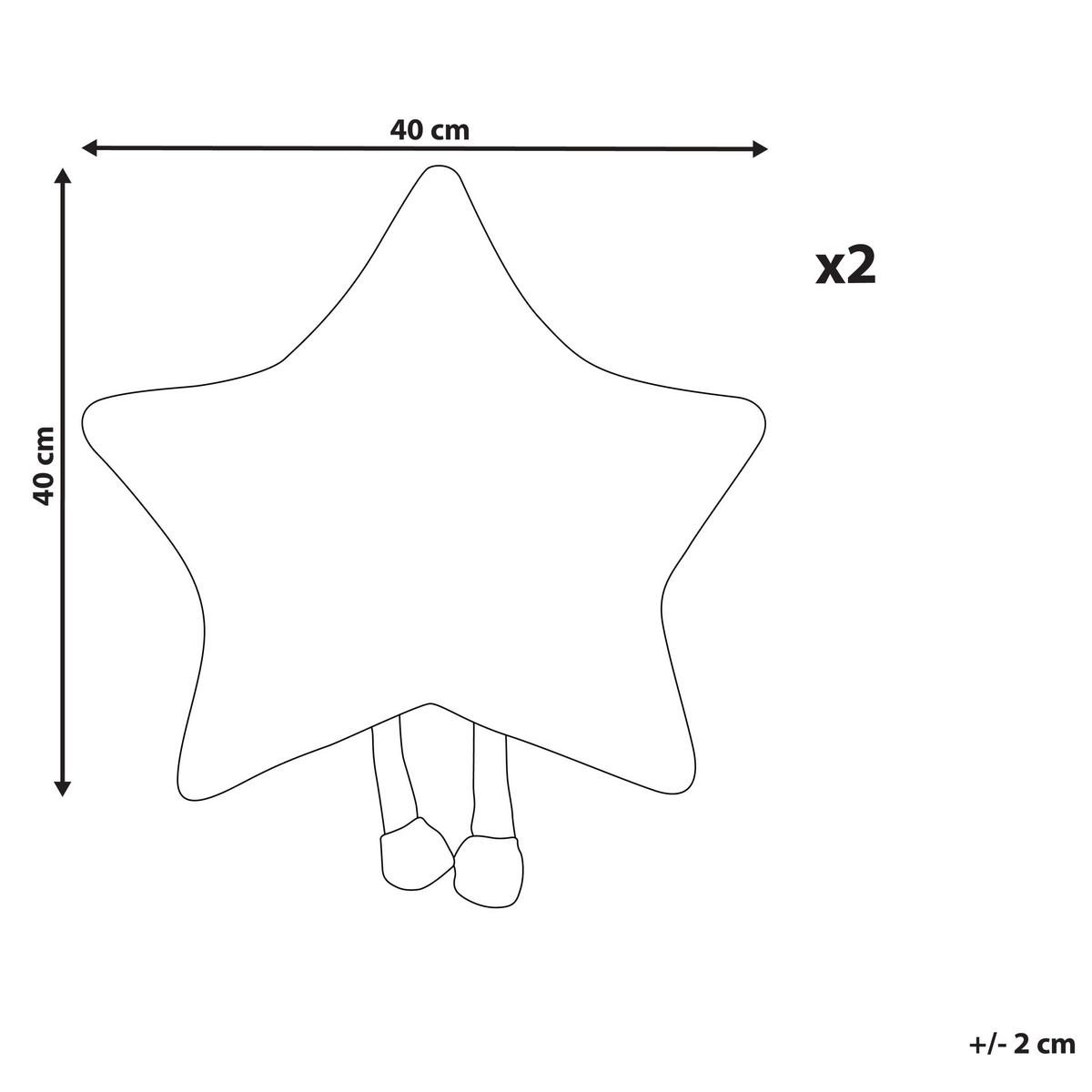 KINDERKISSEN 2er-Set Cremeweiß 40/40 cm Starfruit - Ecru, Textil (40/40cm) - Beliani