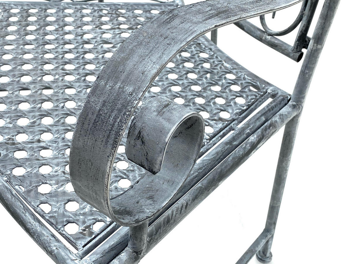 SITZBANK Halbrund Metall Grau 130 cm 96013 - Grau, Metall (130/97/50cm) - DanDiBo