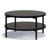 COUCHTISCH GERIS mit Ablageboden, Spanplatte, schwarz - Schwarz Hochglanz/Schwarz, Holz/Metall (85/85/43cm) - KONSIMO®