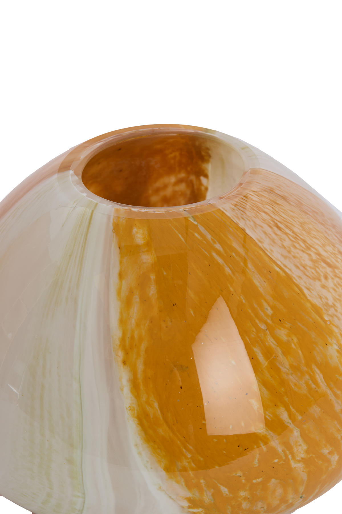 VAZE Kaludra Orange 21/21/18 cm - Orange, Glas (18cm) - Light & Living