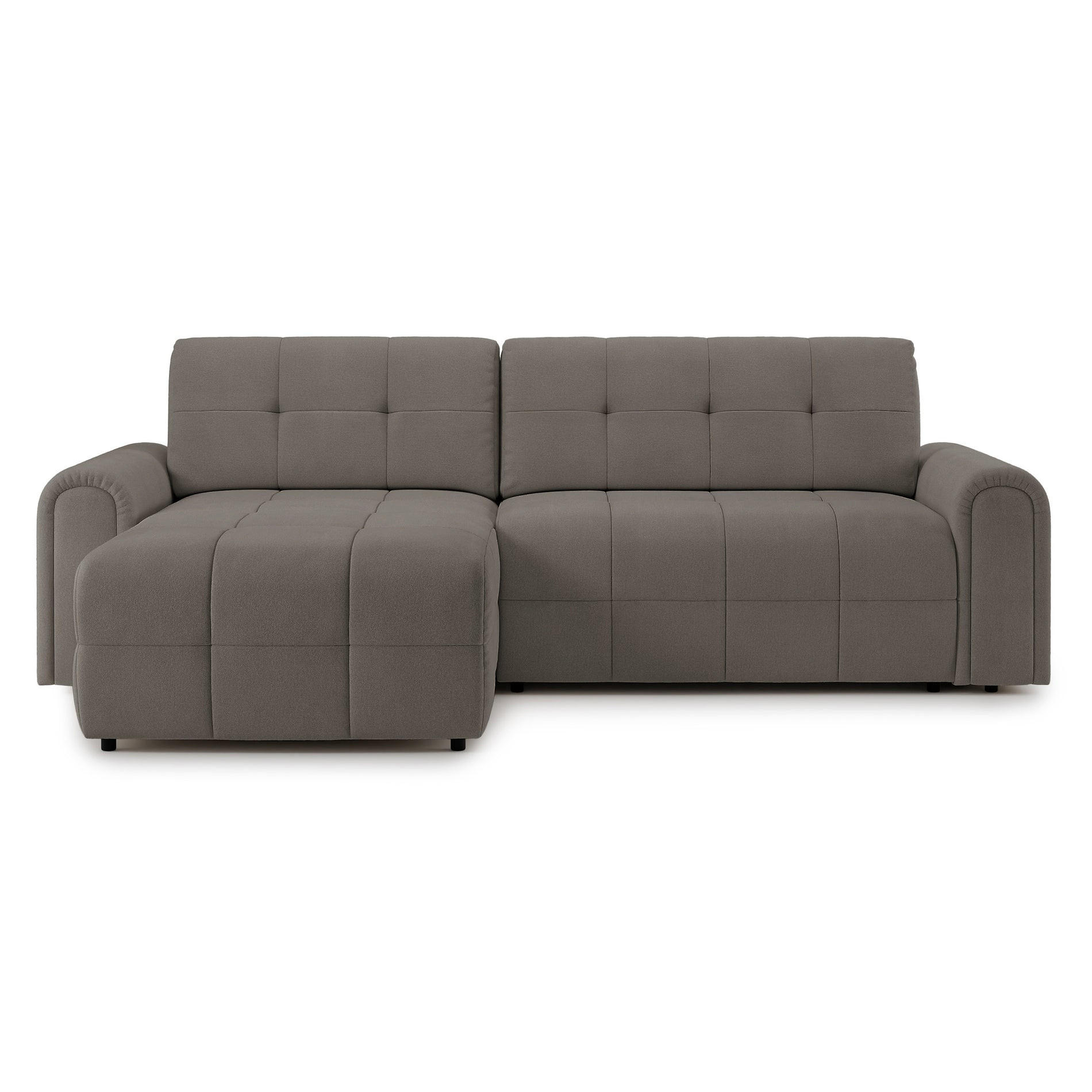 ECKSOFA Simolla Taupe links - Graubraun/Schwarz, Kunststoff/Textil (268/180cm) - Selsey