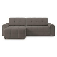 ECKSOFA Simolla Taupe links - Graubraun/Schwarz, Kunststoff/Textil (268/180cm) - Selsey