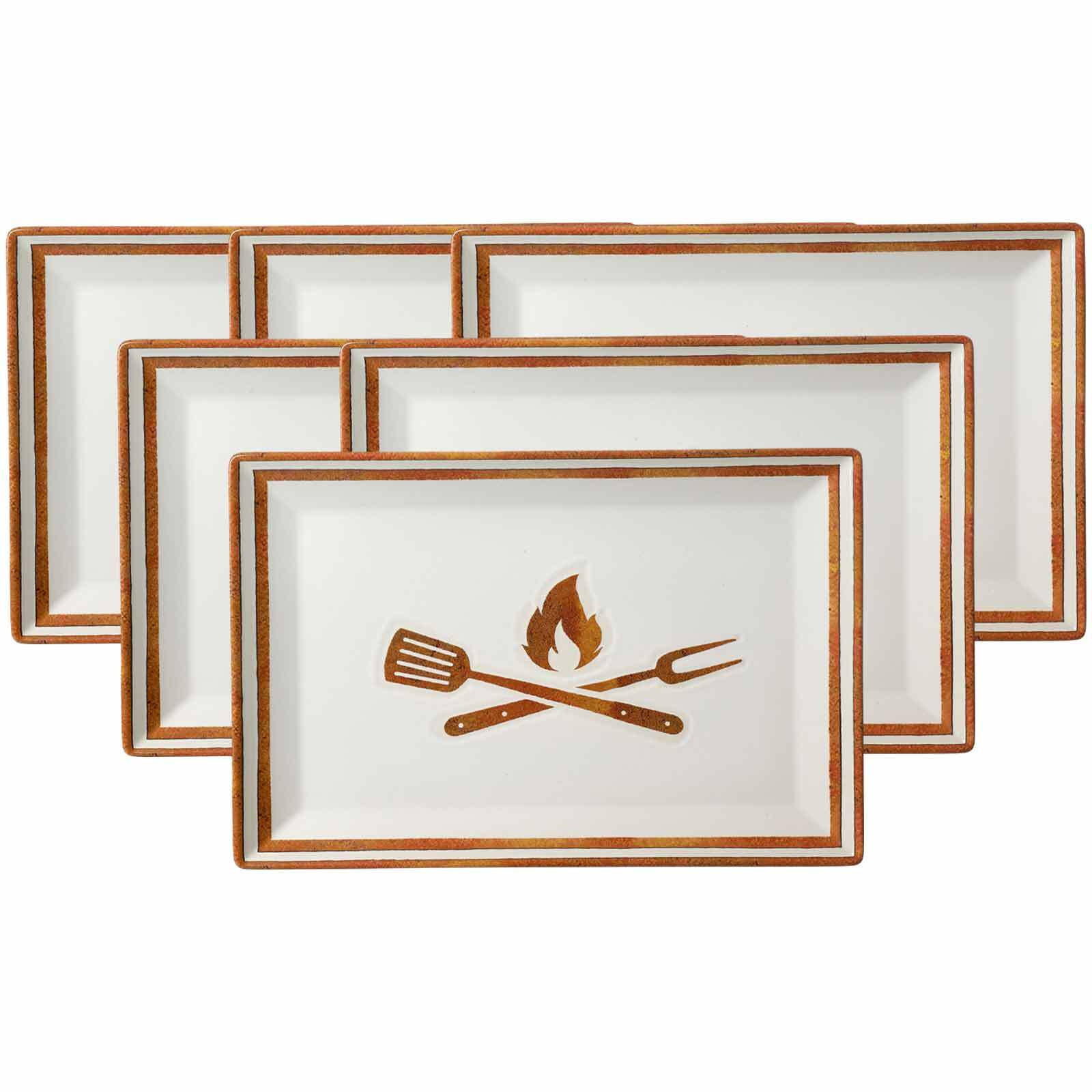 PLATTEN Rusty braun 34 x 23 cm 6er Set - Braun, Keramik (23/2.5/34cm) - Ritzenhoff Breker