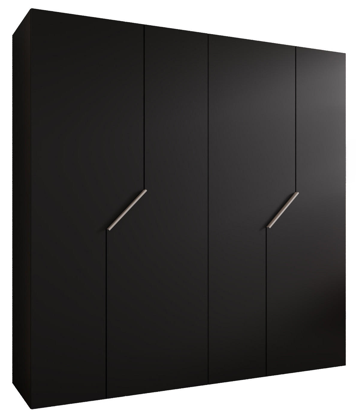 DREHTÜRENSCHRANK 202/200/52 4-türig - Beige/Schwarz, Holz/Metall (200/202/52cm) - Abiks Möbel