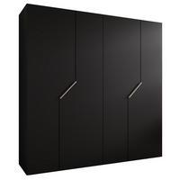 DREHTÜRENSCHRANK 202/200/52 4-türig - Beige/Schwarz, Holz/Metall (200/202/52cm) - Abiks Möbel