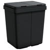 MÜLLEIMER 2 Fächer Küche 2x25L Anthrazit - Anthrazit, Kunststoff (43.5/48.5/32.5cm) - DELUKE