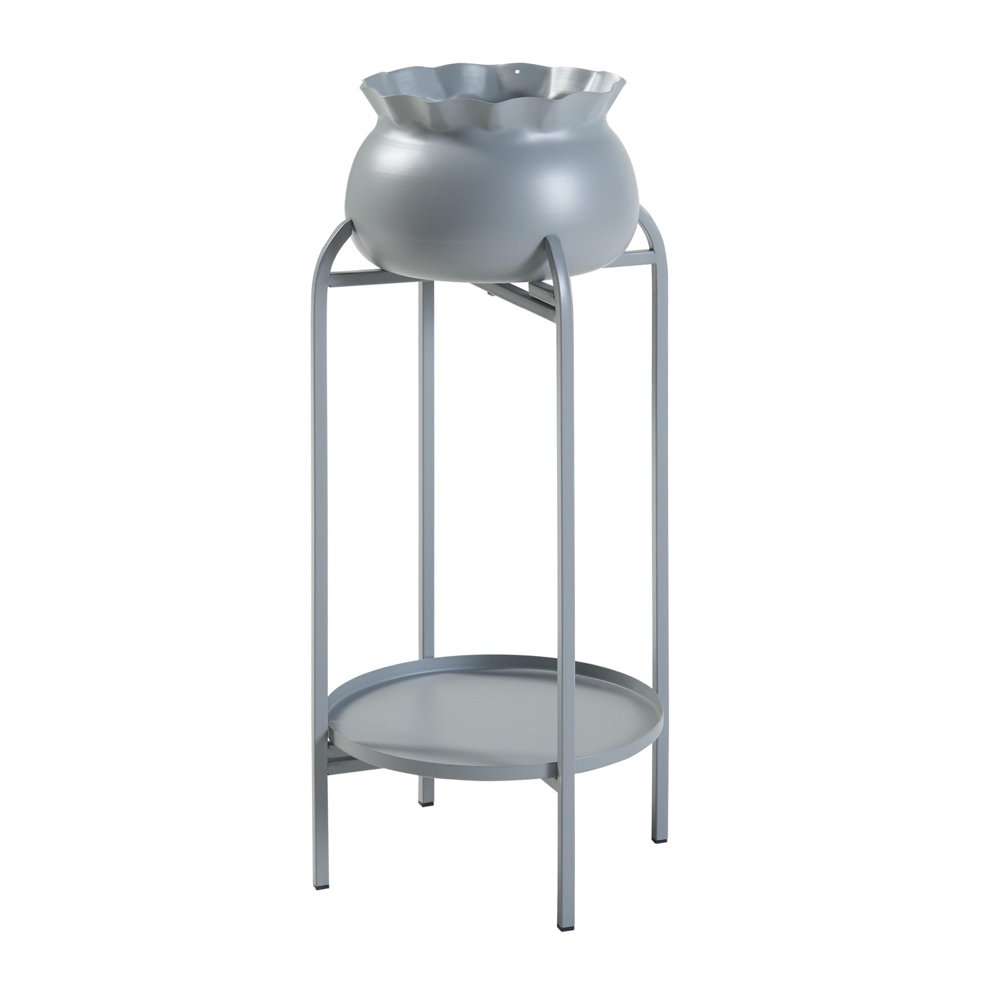 BLUMENSTÄNDER Altena - Grau, Metall (40/40/80.5cm) - [en.casa]