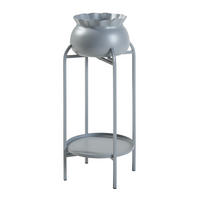 BLUMENSTÄNDER Altena - Grau, Metall (40/40/80.5cm) - [en.casa]