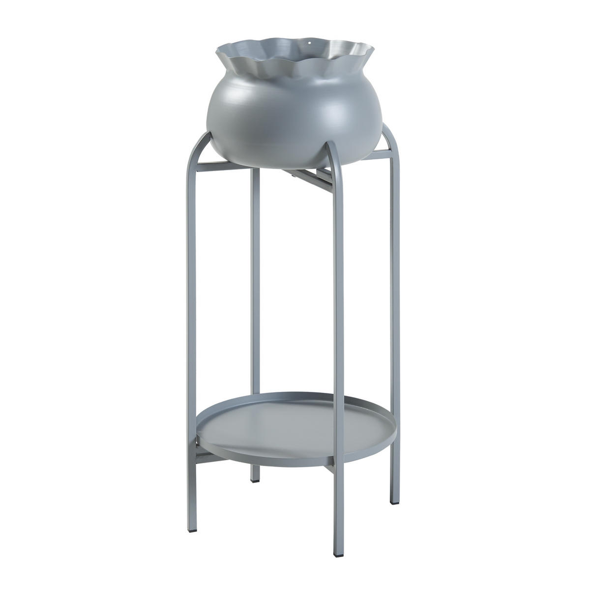 BLUMENSTÄNDER Altena - Grau, Metall (40/40/80.5cm) - [en.casa]