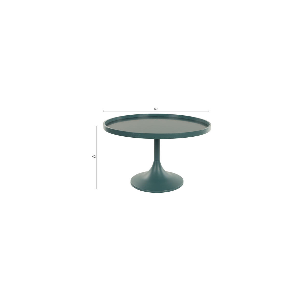 COUCHTISCH Jason Rund 69 cm Blau - Blau, Metall (69/69/42cm) - Zuiver