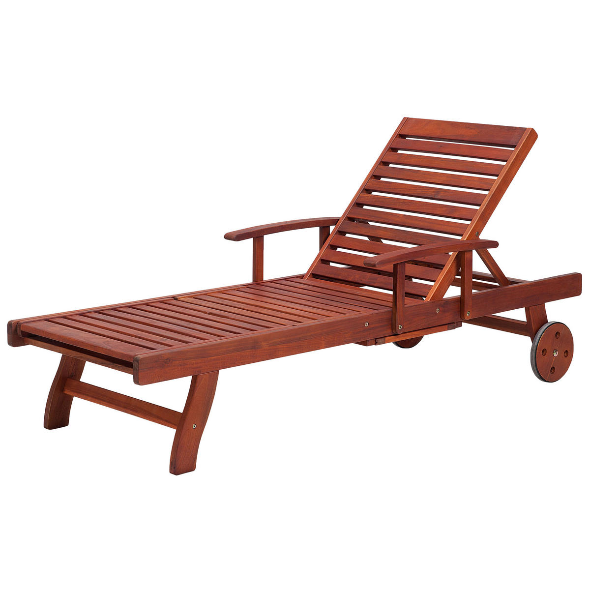 GARTENLIEGE mit Auflage dunkelbraun Toscana - Dunkelbraun, Holz (200/75/64cm) - Beliani