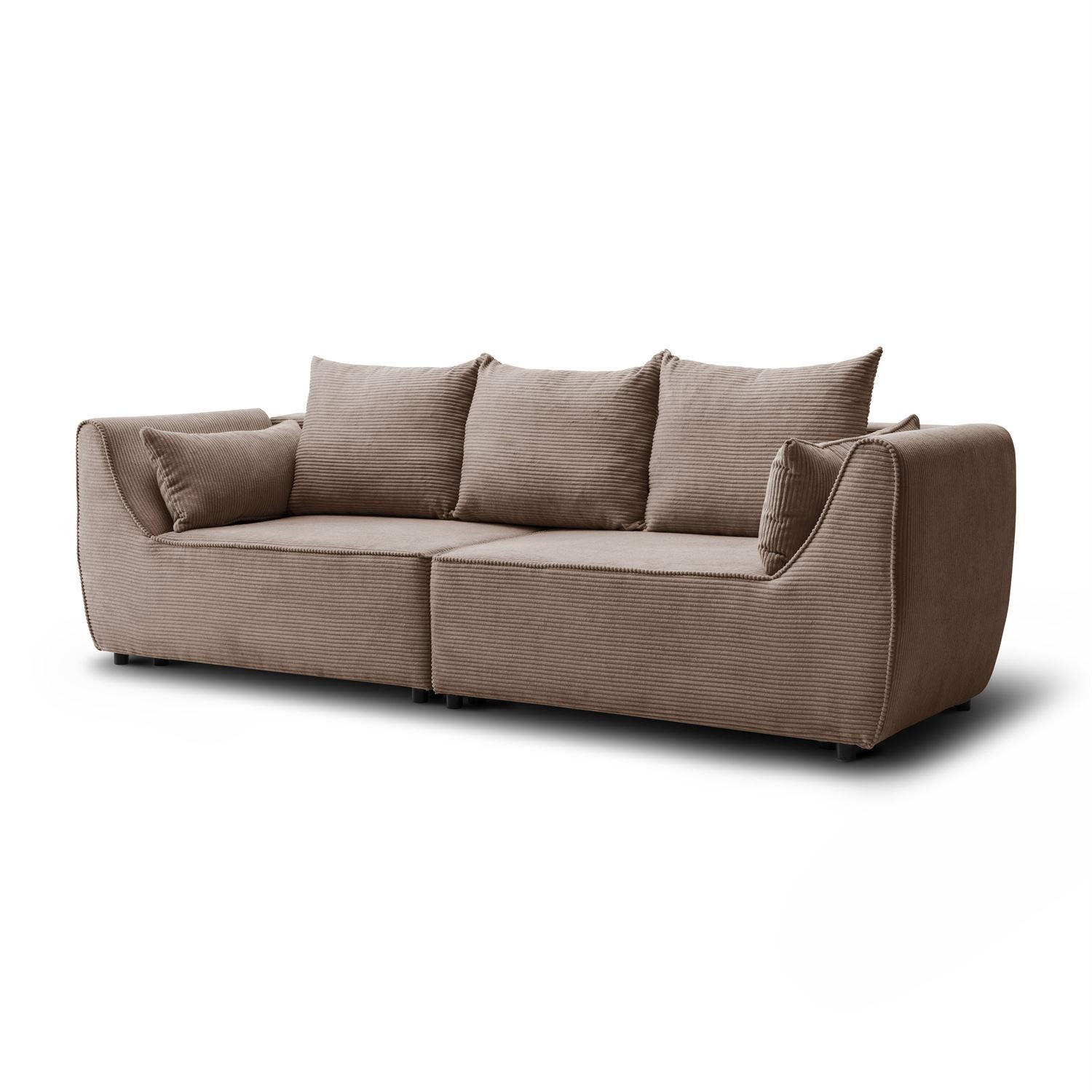 SOFA ASPEN Zweisitzer mit Schlaffunktion, Anafi 06 - Braun, Textil (267/94/95cm) - Lookway