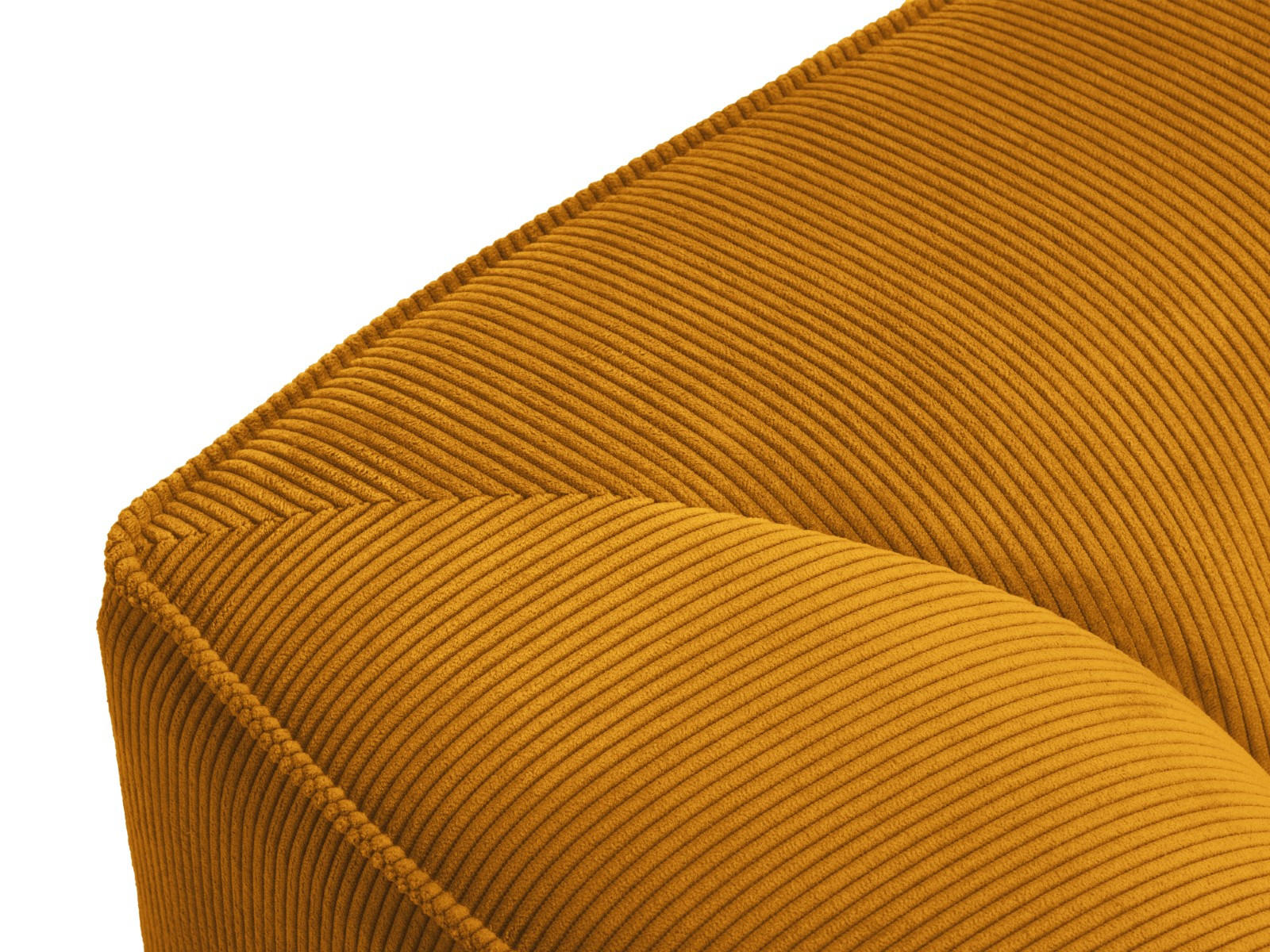 PANORAMASOFA links Ruby aus Cord gelb 7 Sitzplätze - Gelb, Textil (273/69/366cm) - Micadoni