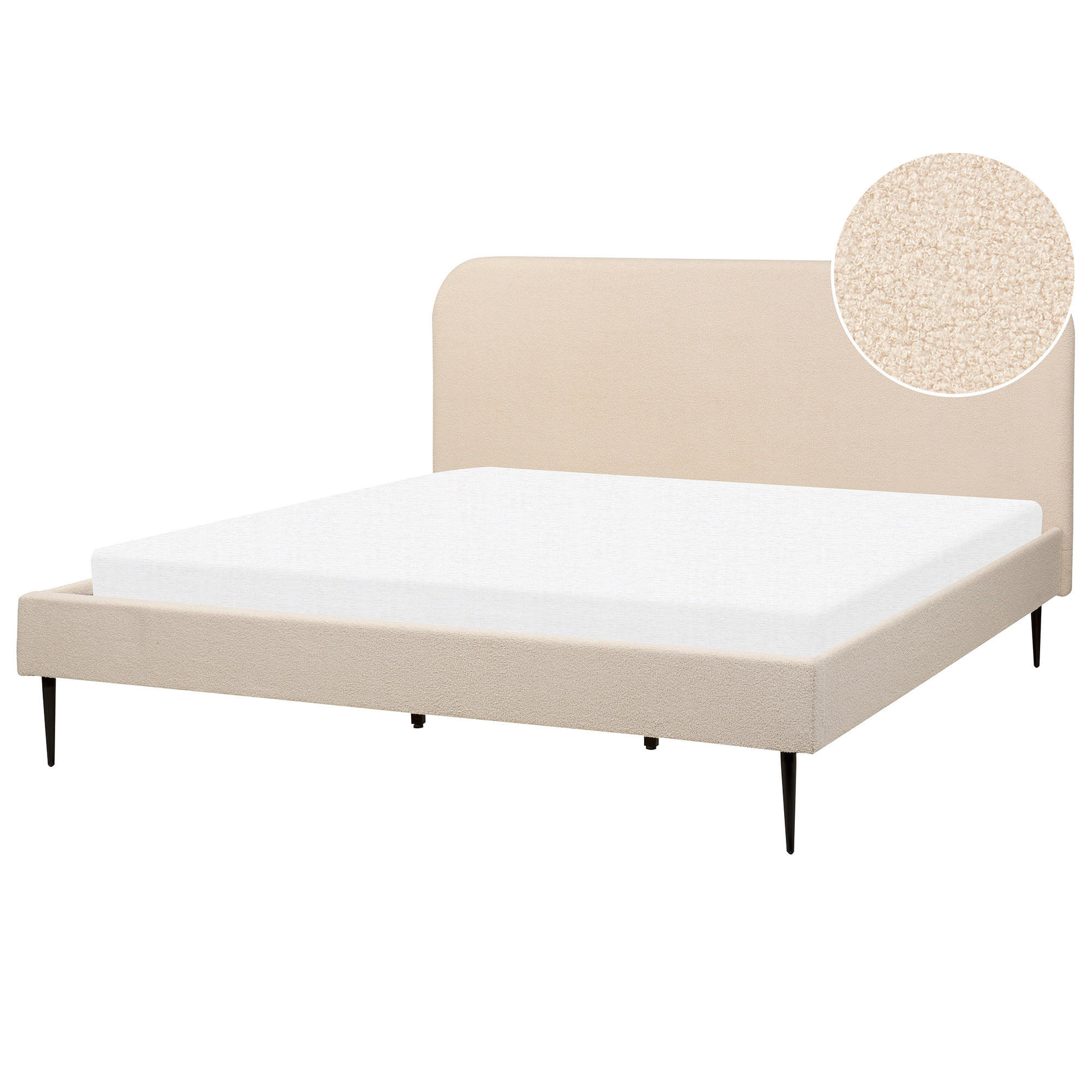 POLSTERBETT 180/200 cm Helles Beige Flayat - Beige, Textil (180/200cm) - Beliani