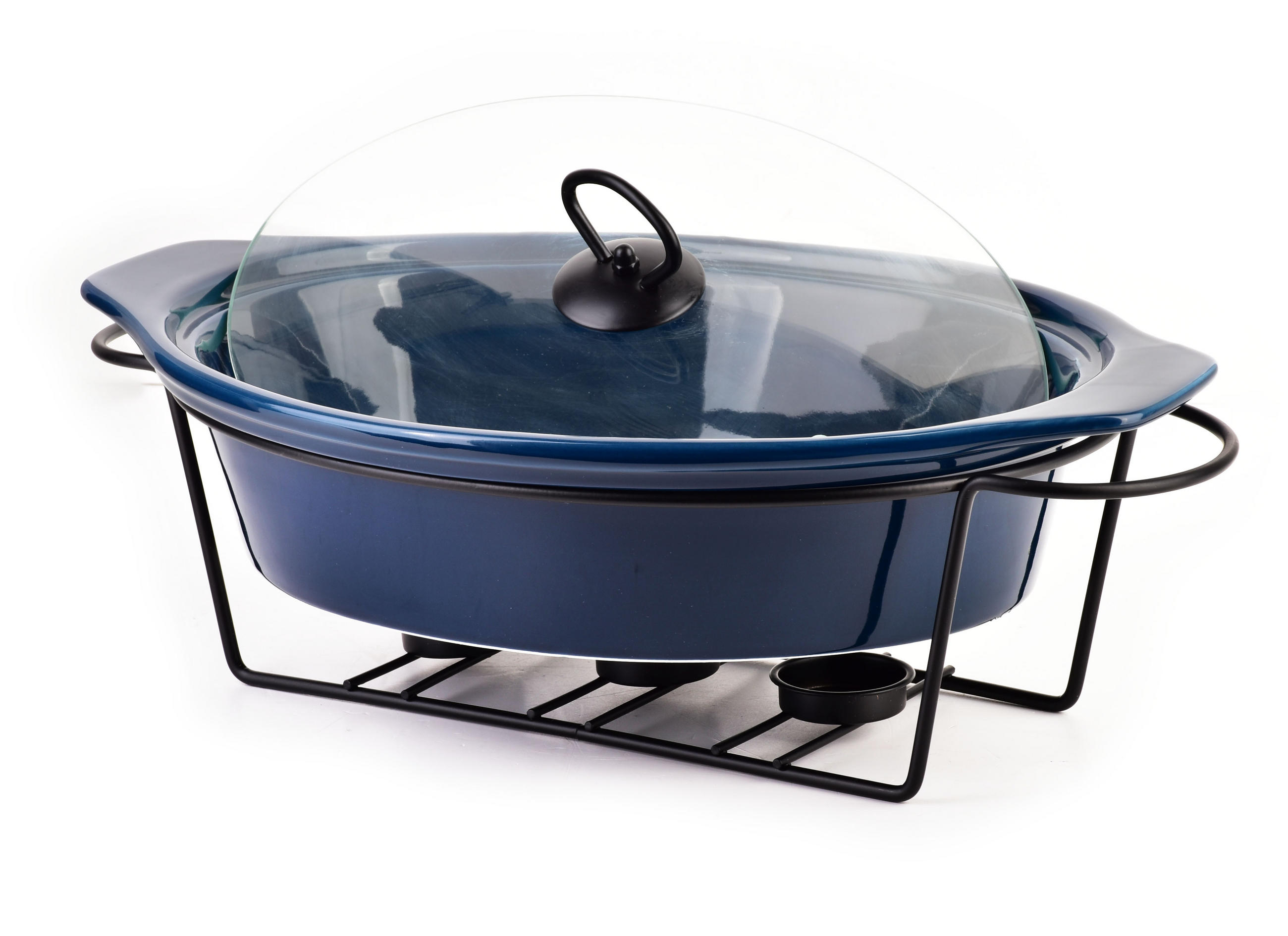 AUFLAUFFORM Modern Kitchen Blau 34/25/17 cm Keramik - Dunkelblau, Keramik (25/17/34cm) - Mondex