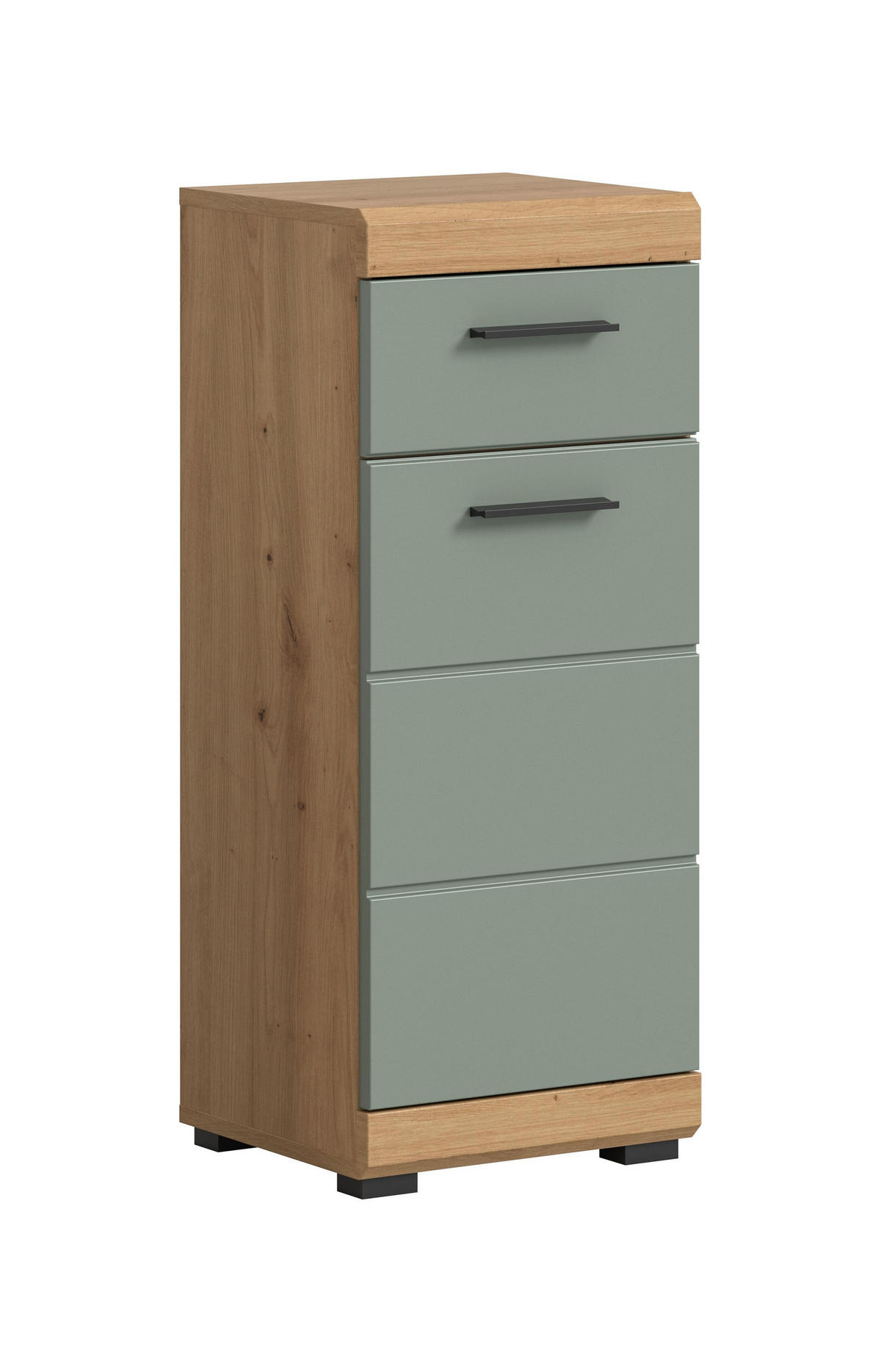 STANDSCHRANK Scout Bad in Artisan Eiche Nachbildung und Salbei Nachbildung B/H/T: 37x88x31 cm - Eiche Artisan, Holz (37/88/31cm)