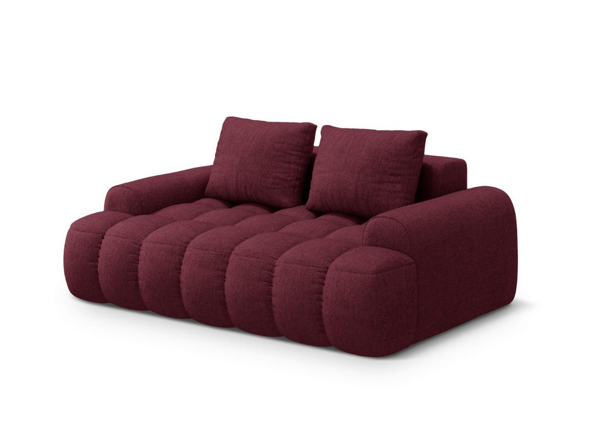 SOFA Linz aus strukturiertem Stoff burgundfarben 2 Sitzplätze - Bordeaux, Textil (100/84/175cm) - Cosmopolitan Design