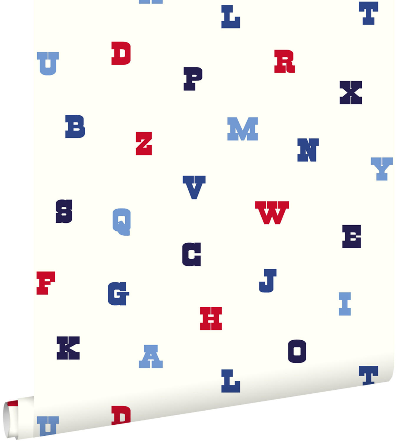 TAPETE Alphabet 53 cm x 10.05 m - Blau, Papier (53/0.1cm) - ESTAhome