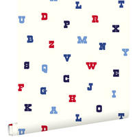 TAPETE Alphabet 53 cm x 10.05 m - Blau, Papier (53/0.1cm) - ESTAhome