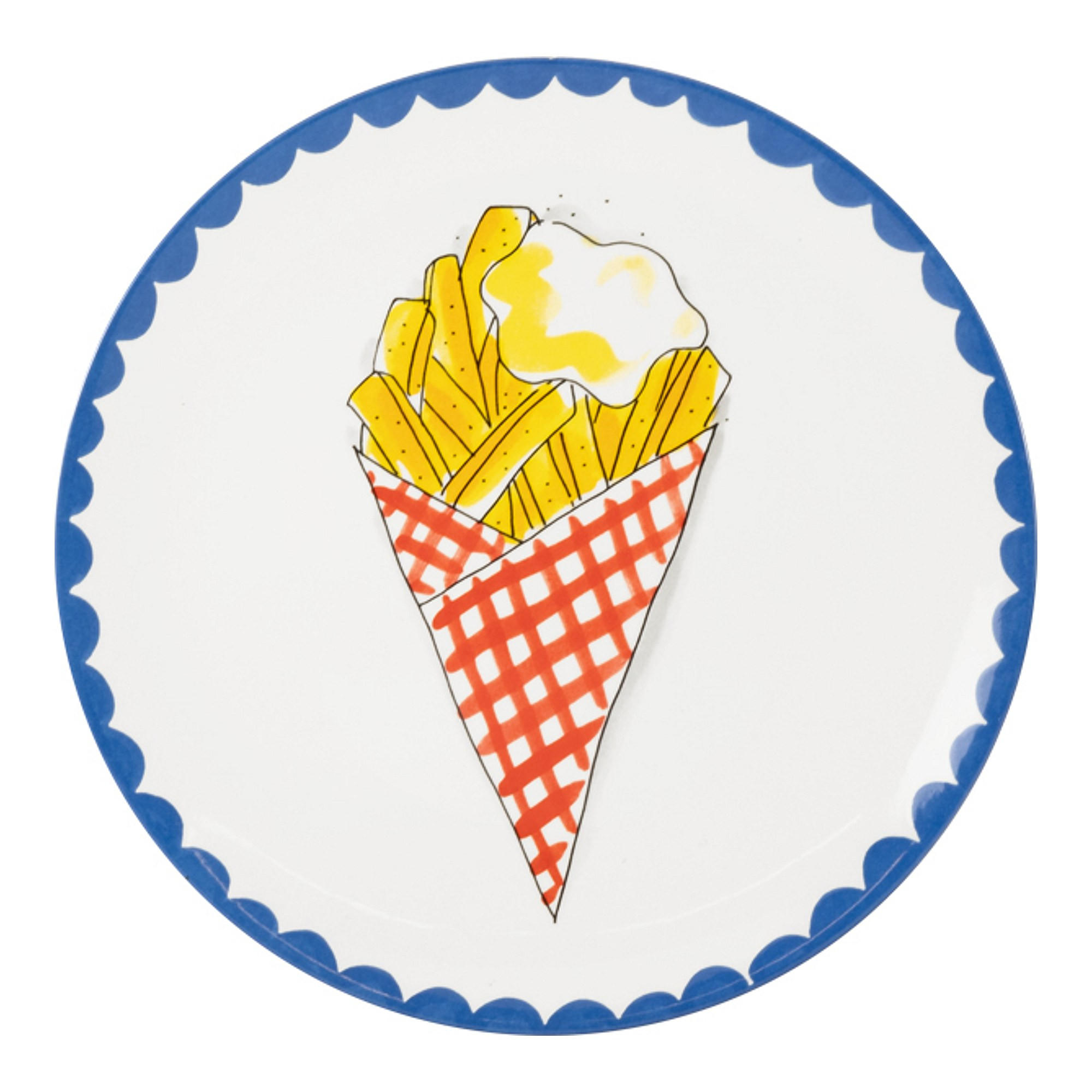 TELLER Pommes Frites in Bunt - 26cm - Multicolor, Keramik (26.2/26.3/3cm) - Blond Amsterdam
