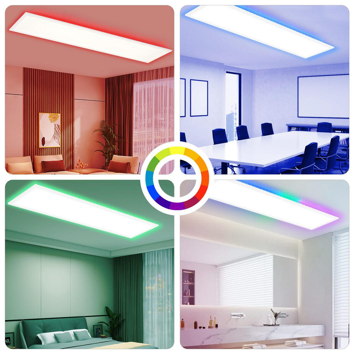 LED-DECKENLEUCHTE Lucido 119.5/29.5/5.6cm - Weiß, Metall (29.5/119.5/5.6cm) - Nettlife