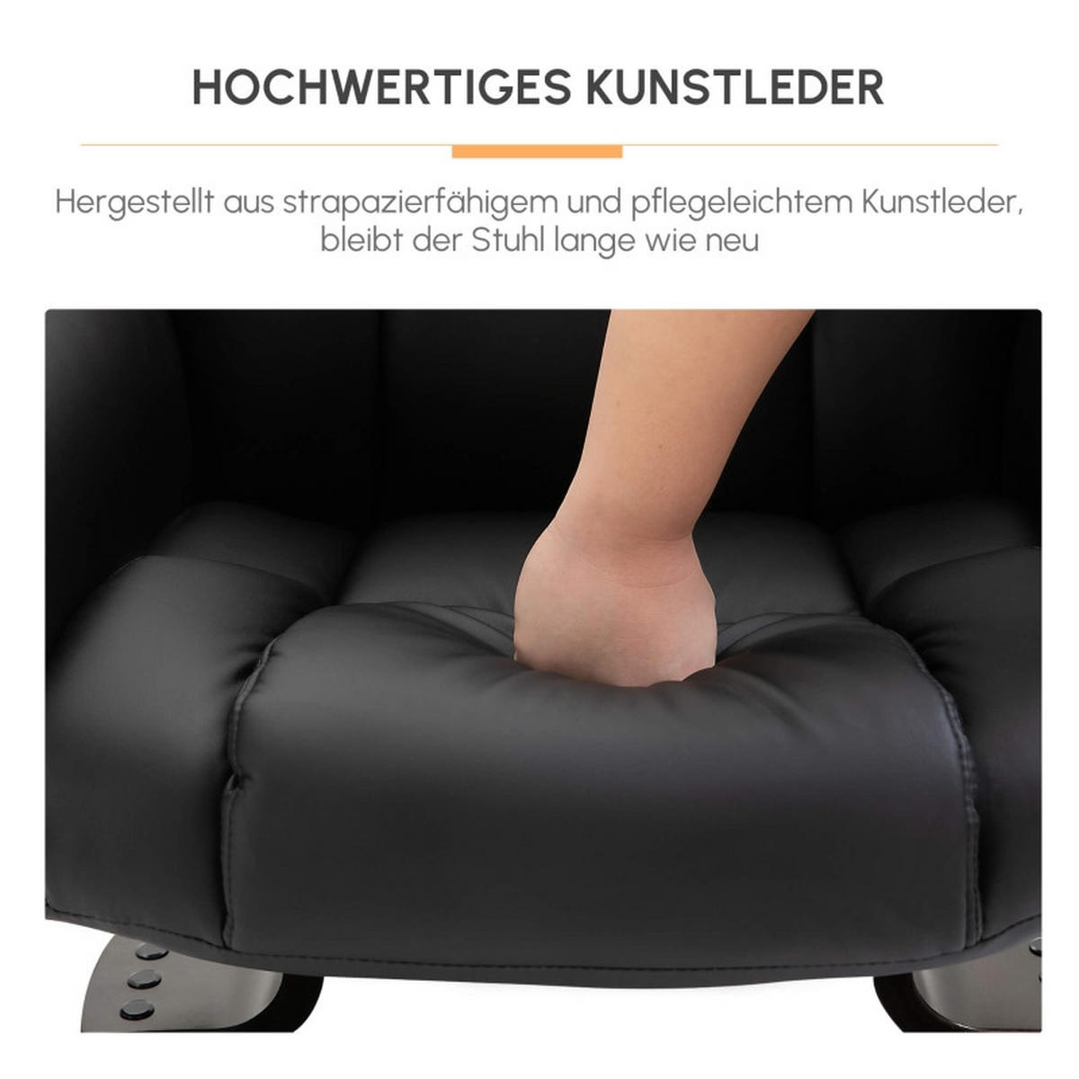 RELAXSESSEL Bonded Leather mit Massagefunktion, Hocker 79/82/101 cm Schwarz - Schwarz, Kunststoff (82/101/79cm) - Redom
