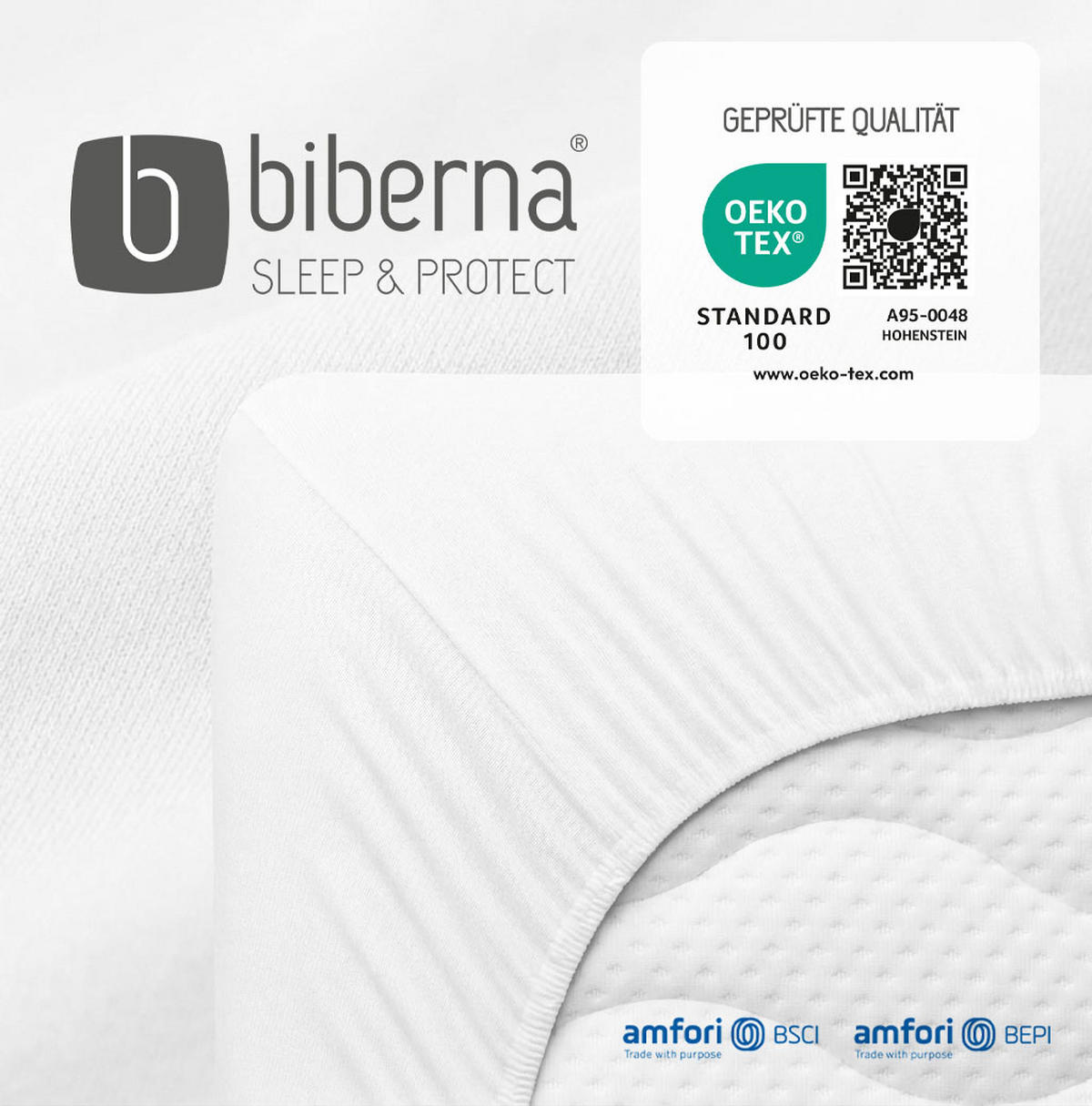 SPANNBETTTUCH Basic Jersey weiss, 90x190 cm - 100x200 cm - Weiß, Textil (100/200cm) - biberna Sleep & Protect