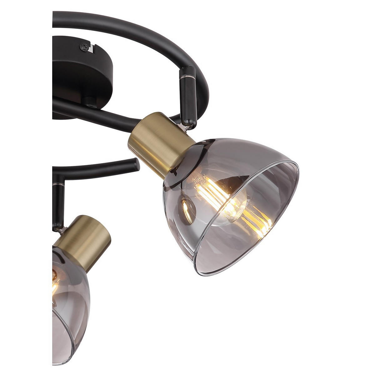 LED DECKENLEUCHTE Metall Schwarz matt mit Glas - Schwarz, Glas (25/25/17.5cm) - Globo Lighting