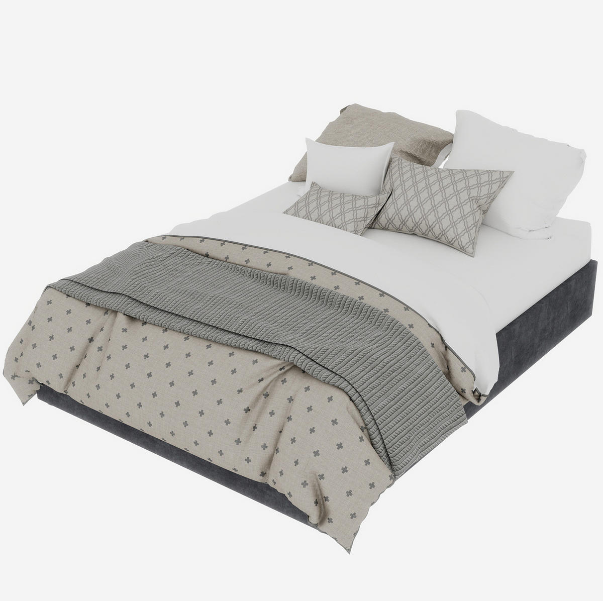 POLSTERBETT 140/200 cm mit verstellbarer Rückenlehne, Gaslift und Samtbezug, Grau - Grau, Textil (140/200cm) - Redom