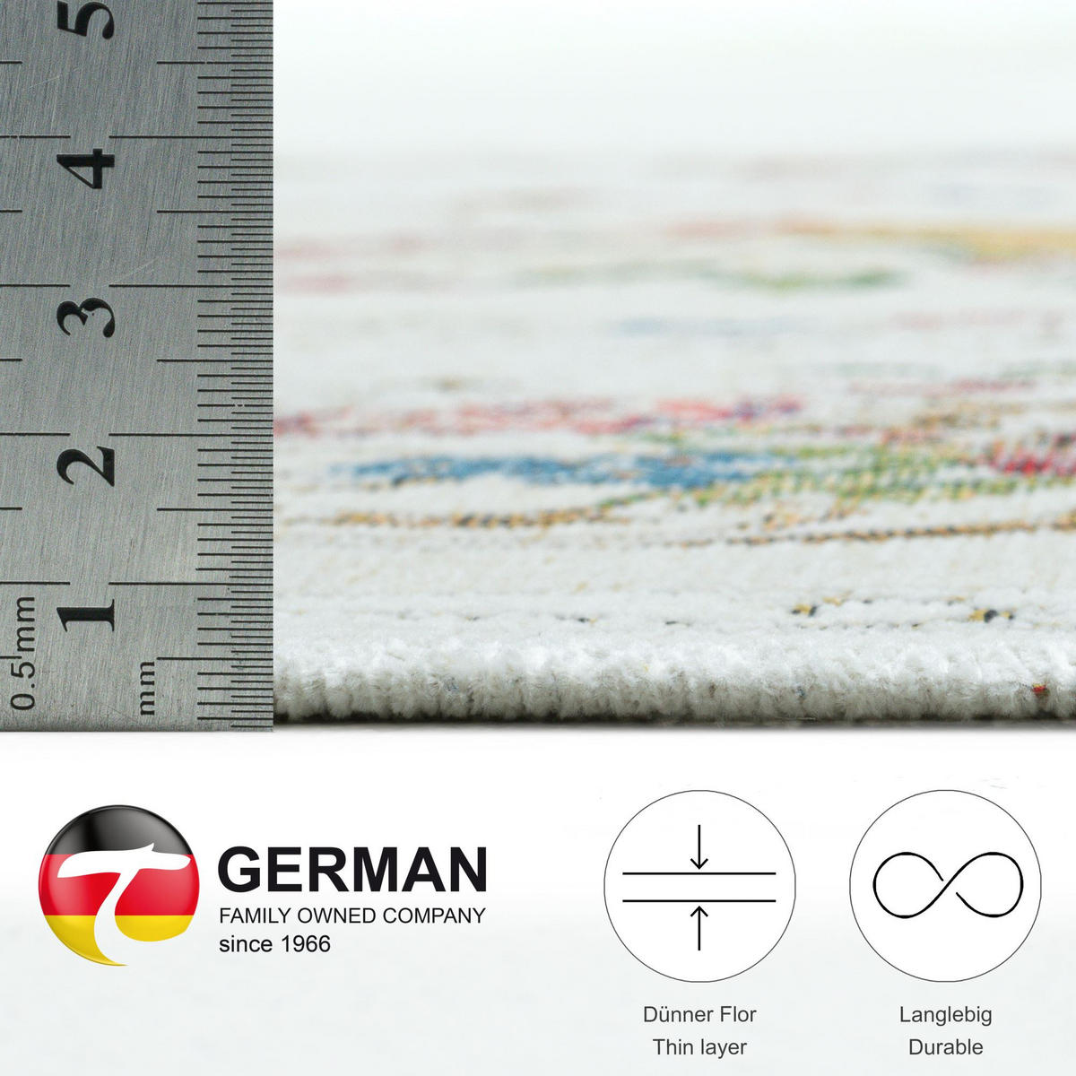 FLACHWEBTEPPICH Flomi Florence Bettumrandung 70x440 cm - Beige, Textil (70/440cm) - THEKO
