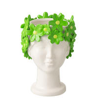 BLUMENTOPF BLUMENMÄDCHEN Weiß - Grün, Keramik (16.5/24.5cm) - J-Line