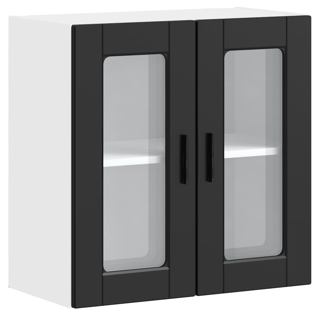 vidaXL Küchen-Hängeschrank Schwarz 31x60x60 cm