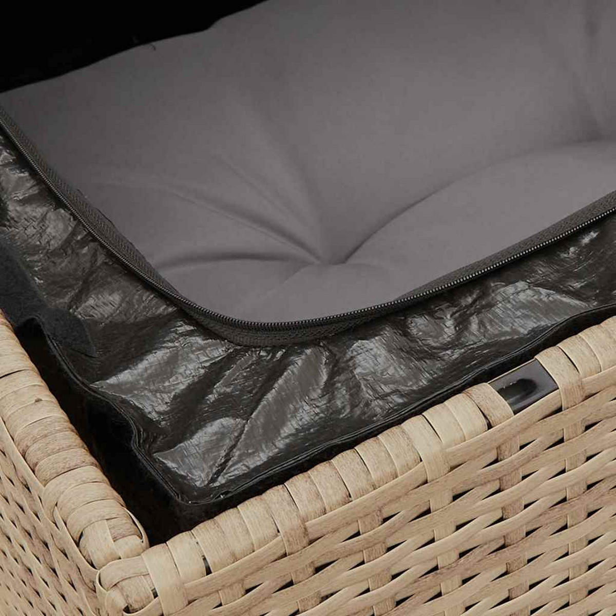 GARTENSESSEL Ohne Armlehnen Mit Kissen Beige Poly Rattan - Beige, Kunststoff (55/69/62cm) - vidaXL