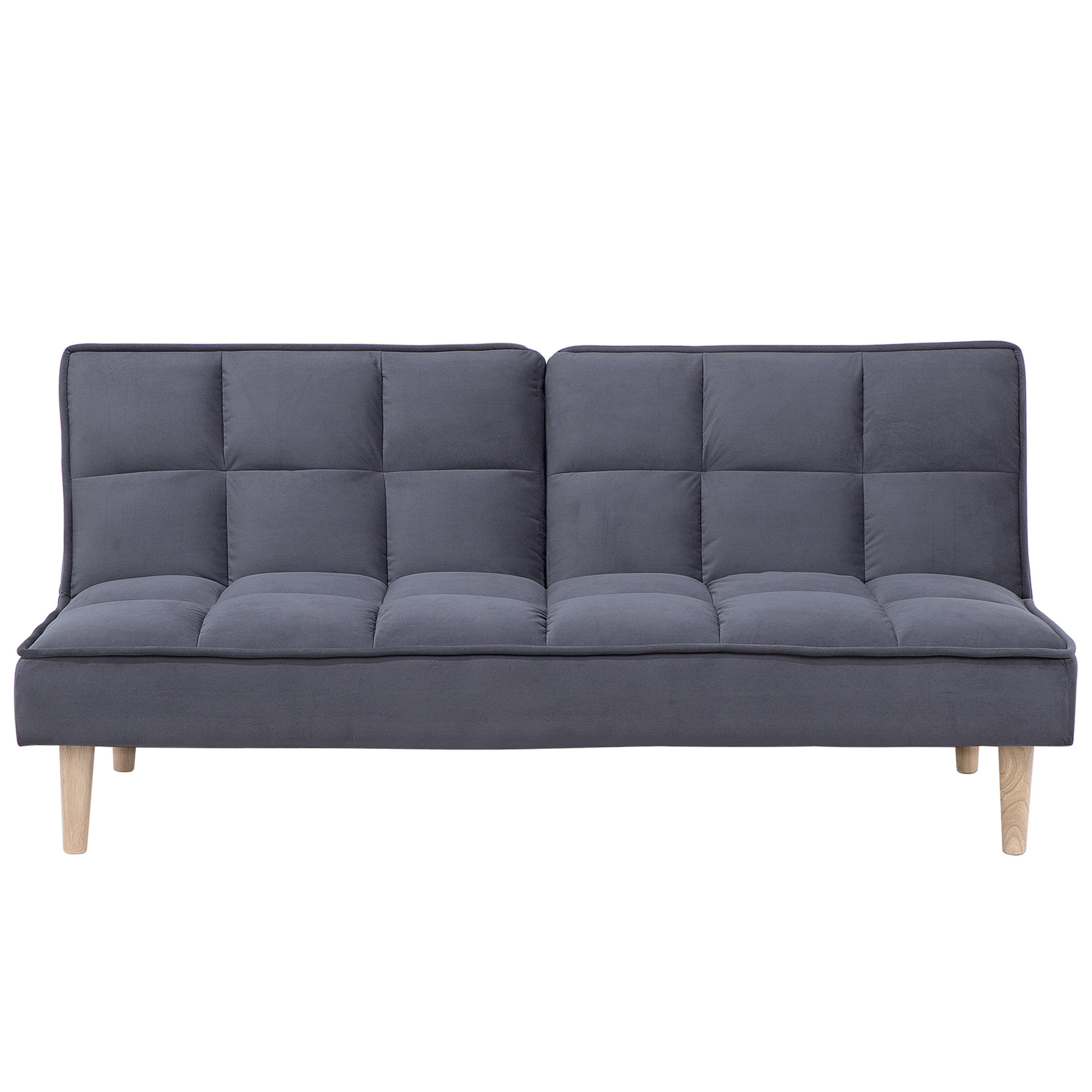3-SITZER-SCHLAFSOFA dunkelgrau Siljan - Hellbraun/Grau, Textil (177/80/80cm) - Beliani