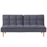 3-SITZER-SCHLAFSOFA dunkelgrau Siljan - Hellbraun/Grau, Textil (177/80/80cm) - Beliani