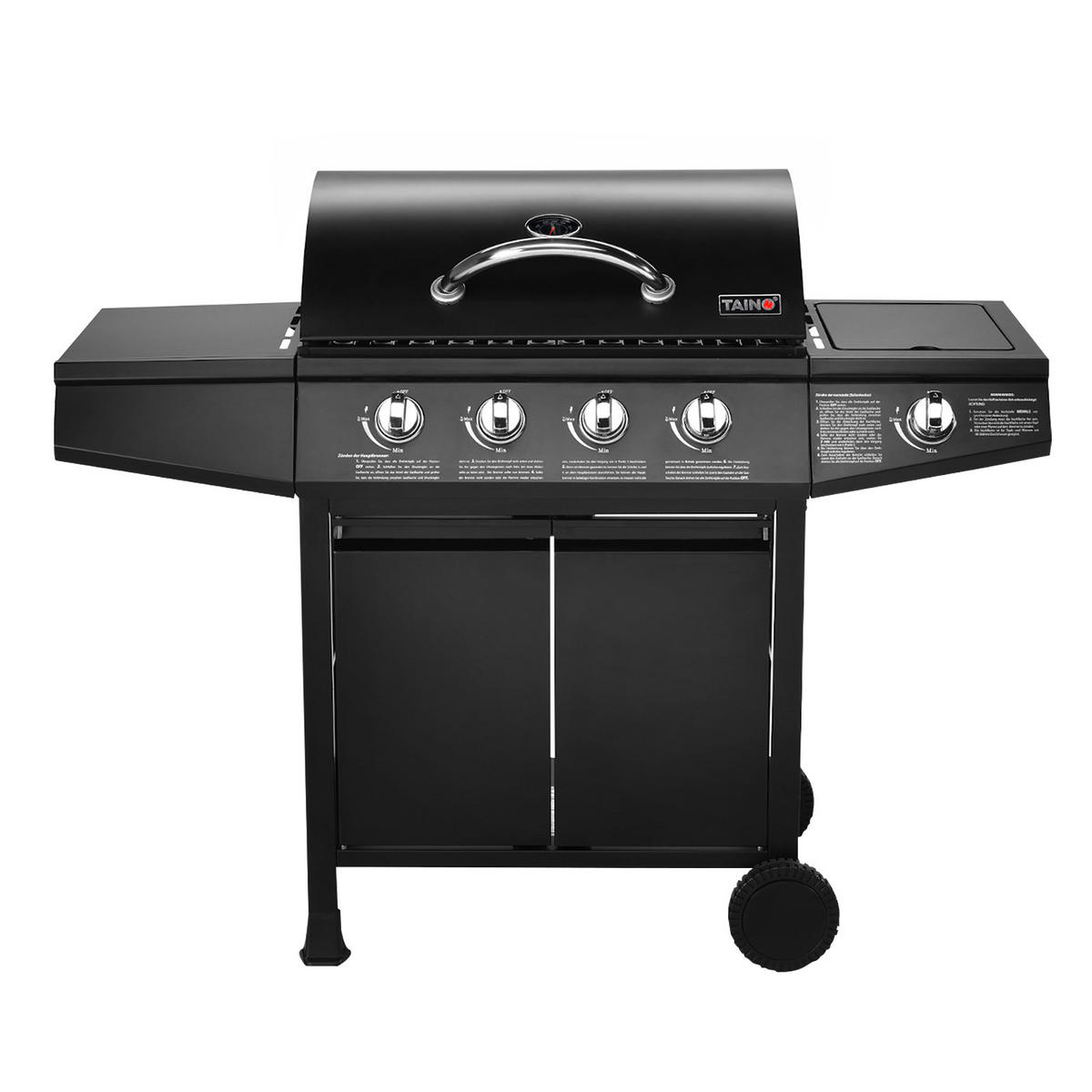 GASGRILL BASIC 4+1 - Schwarz, Metall (126/103/50cm) - TAINO