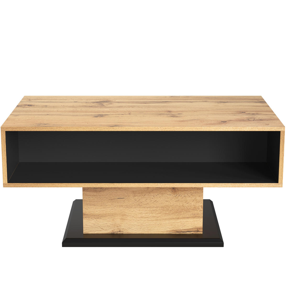COUCHTISCH aus Spanplatte 100x47x60 cm in Natur mit doppelseitigem Stauraum - Naturfarben, Holzwerkstoff (100/47/60cm) - Modfu