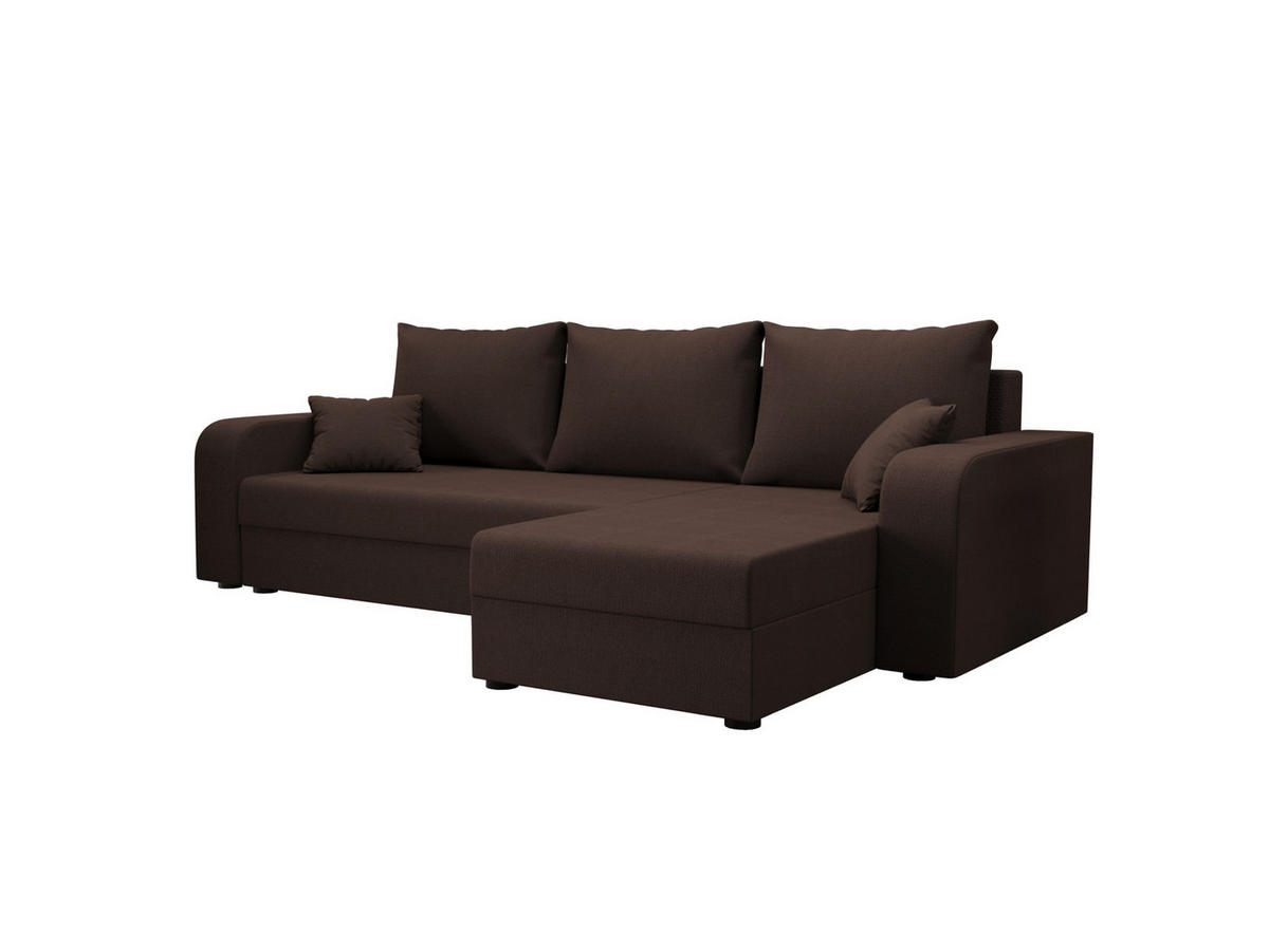 ECKSOFA HEWLET L BIS Cosmic 800 Rechts mit Schlaffunktion - Braun, Textil (240/140cm) - Bedante