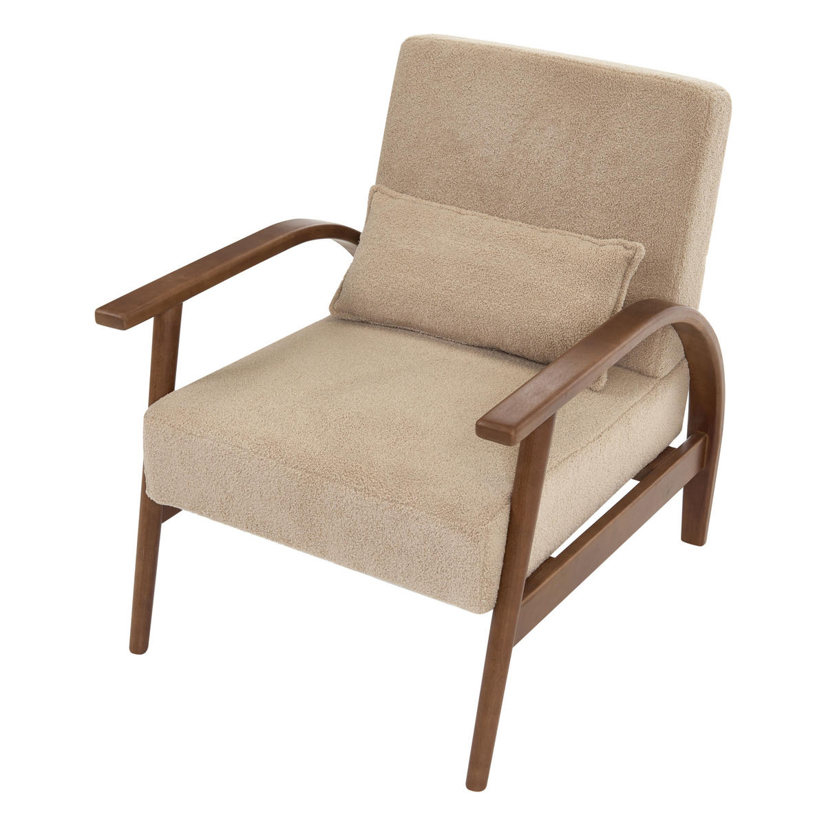 SESSEL Bouclé Sandbeige Skara - Sandfarben/Beige, Textil (70/83/88cm) - Beliani