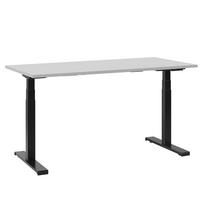 SCHREIBTISCH grau/schwarz 130/72/63-128 cm Destin - Grau, Holzwerkstoff (72/130/63cm) - Beliani