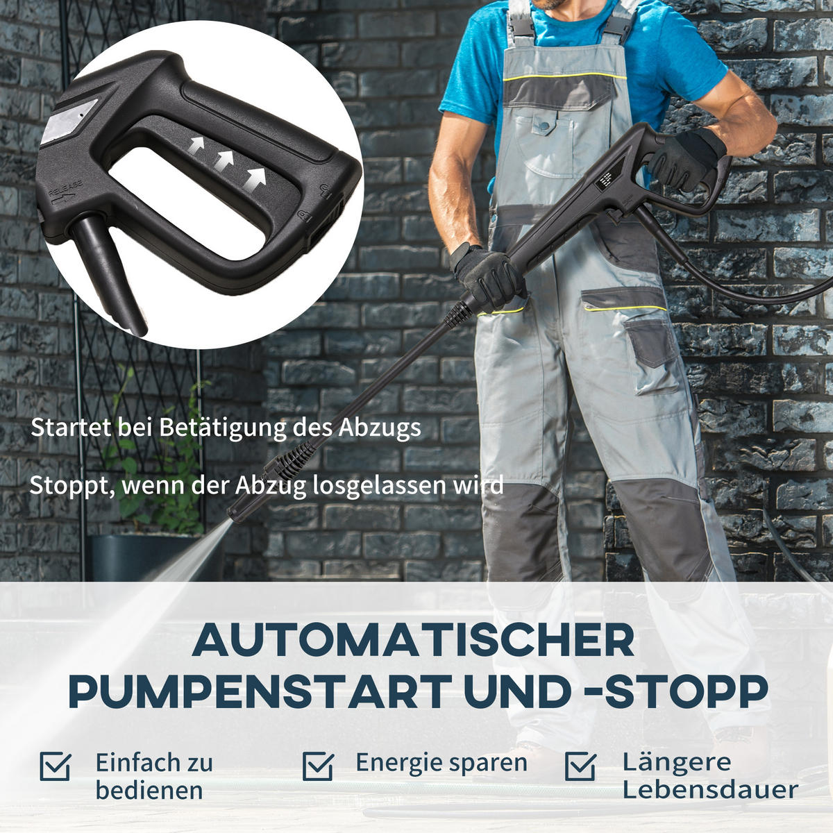 HOCHDRUCKREINIGER mit 6 m Hochdruckschlauch, max. Wassermenge: 510 l/h, für Garten, Blau - Blau, Kunststoff (27/78/35cm) - DURHAND