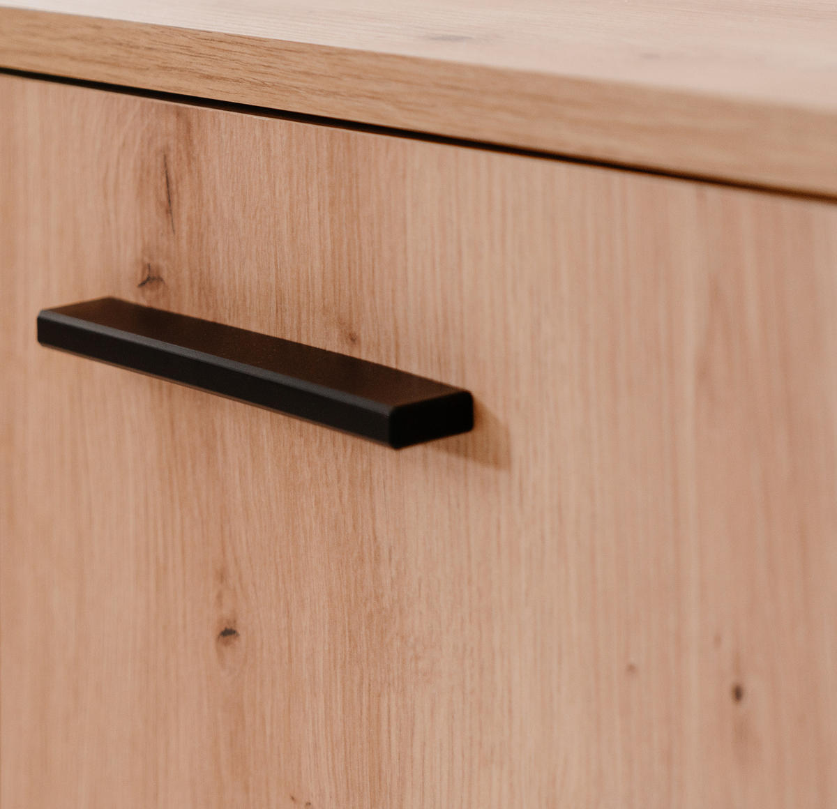 SCHUHSCHRANK Eiche Artisan 50 cm, Schuhkommode aufklappbar mit 6 Fächern - Schwarz/Eiche Artisan, Holzwerkstoff/Kunststoff (50/110/34cm) - Furn.Design