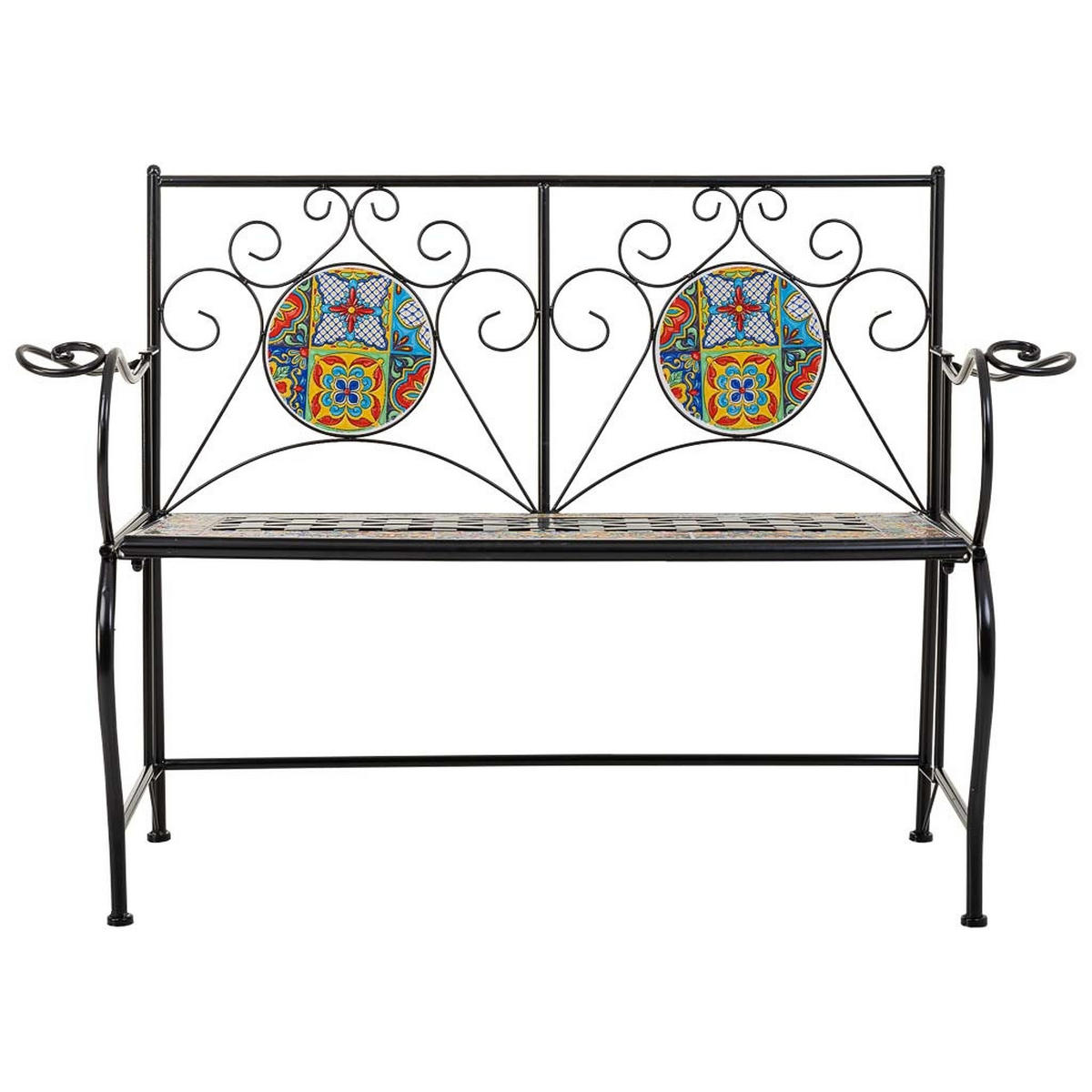 BANK, schwarz, 110x50x88cm - Schwarz, Metall (110/88/50cm) - Wanderlust