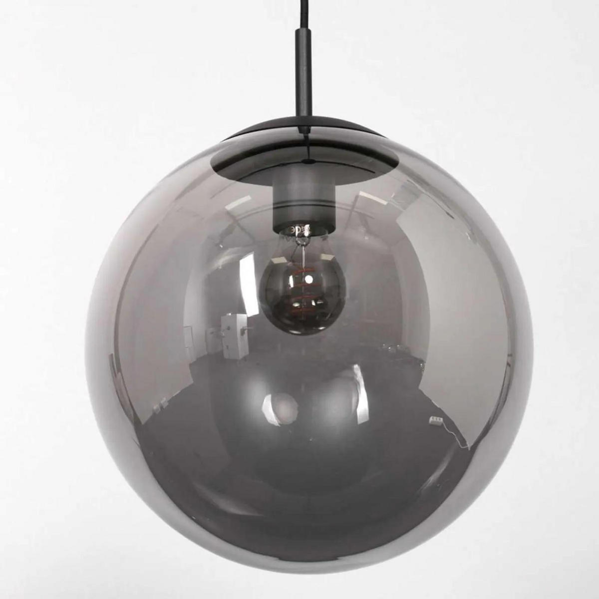 PENDELLEUCHTE Bollique 25/35-170 cm   - Schwarz, KONVENTIONELL, Glas/Metall (25/35-170cm)